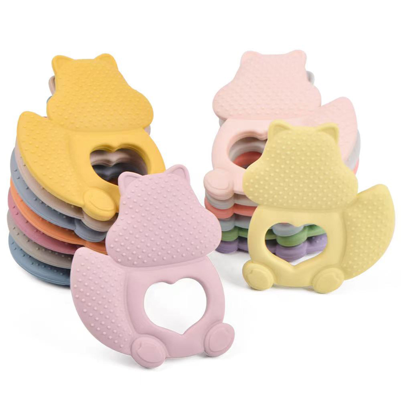 Squirrel hoạt hình BPA miễn phí em bé mới teether đồ chơi silicone trẻ emnhai đồ chơi teether mềm đồ chơi đồ chơi trẻ em mọc răng có thể boilable thực phẩm silicone teether